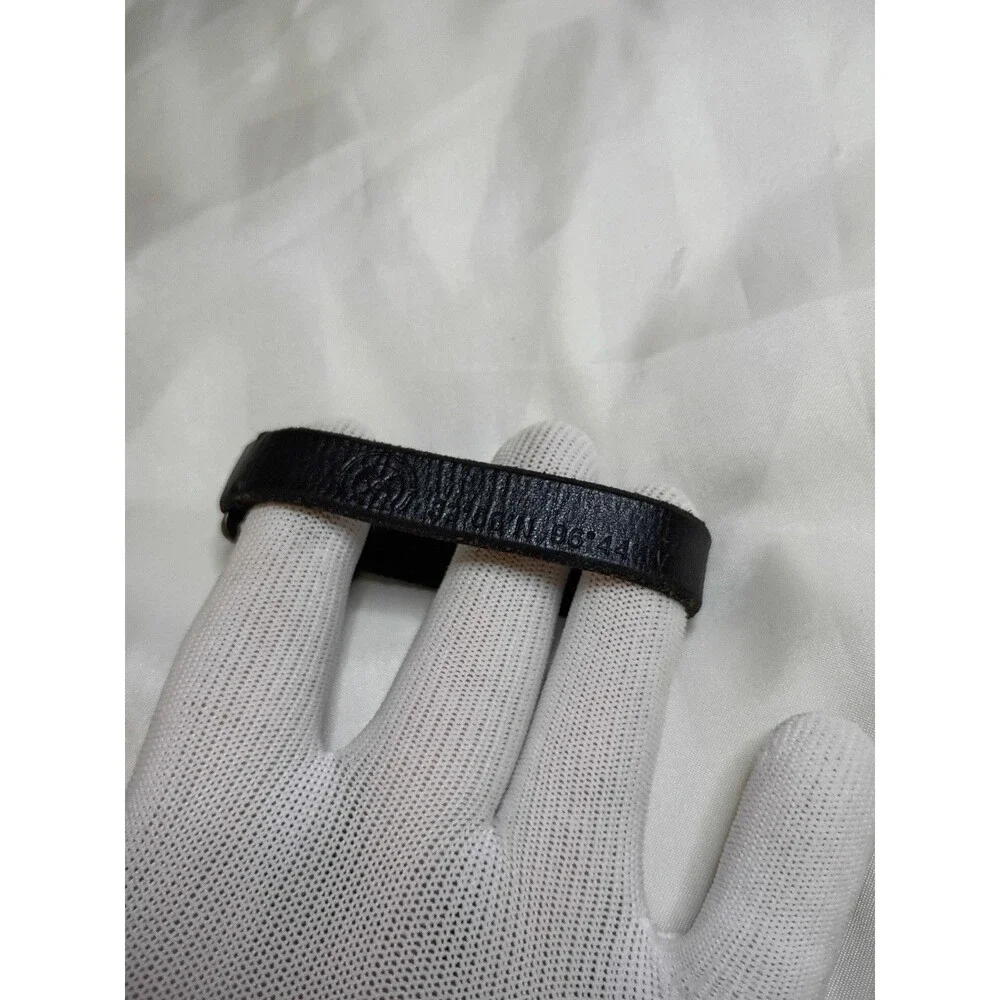Vintage Fossil Black Leather Adjustable Bracelet